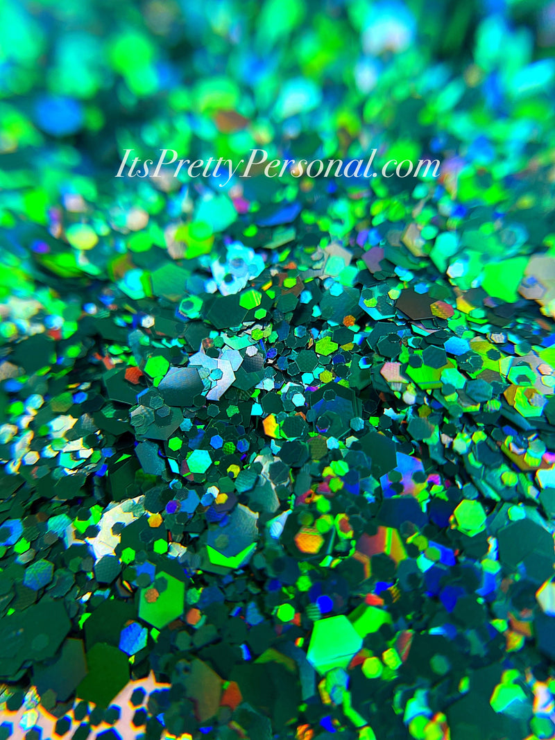 ⚡️TODAYS FLASH SALE!-
“Mystic Pine XL"- Dark Green Holographic XL