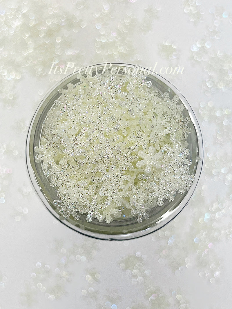 “GLOW Snowflakes” - Glittered Glitter Collection 6mm size GLOW IN THE DARK