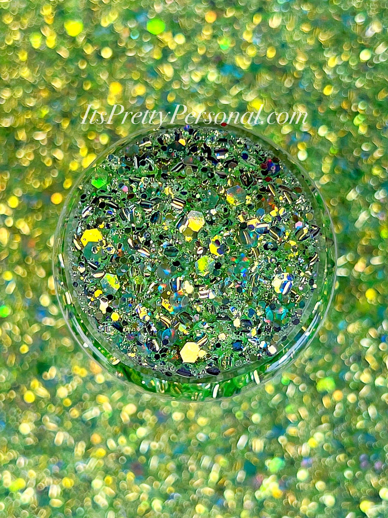 "You Want A Kiss? XL"- Princess Glitter Collection Green