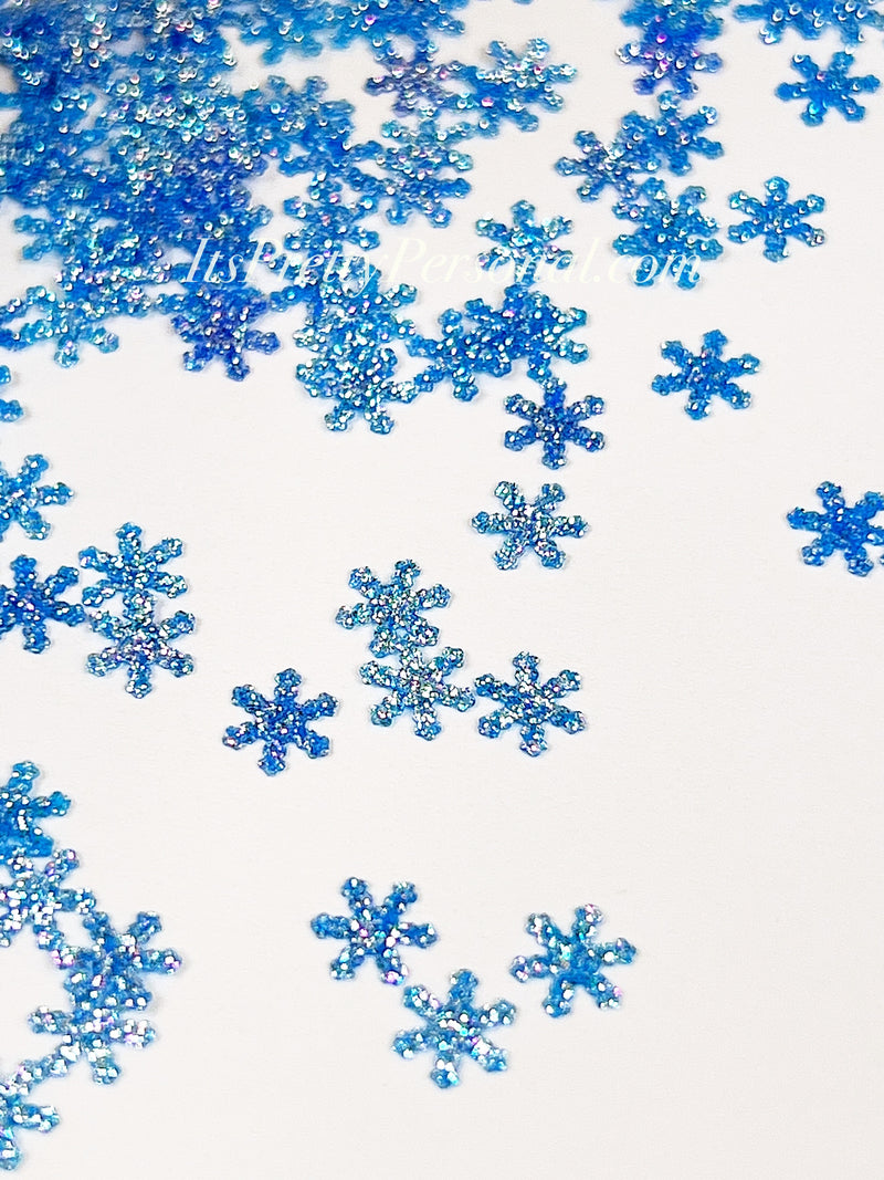 “Blue Snowflakes” - Glittered Glitter Collection 6mm size