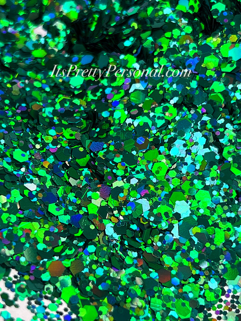 ⚡️TODAYS FLASH SALE!-
“Mystic Pine XL"- Dark Green Holographic XL