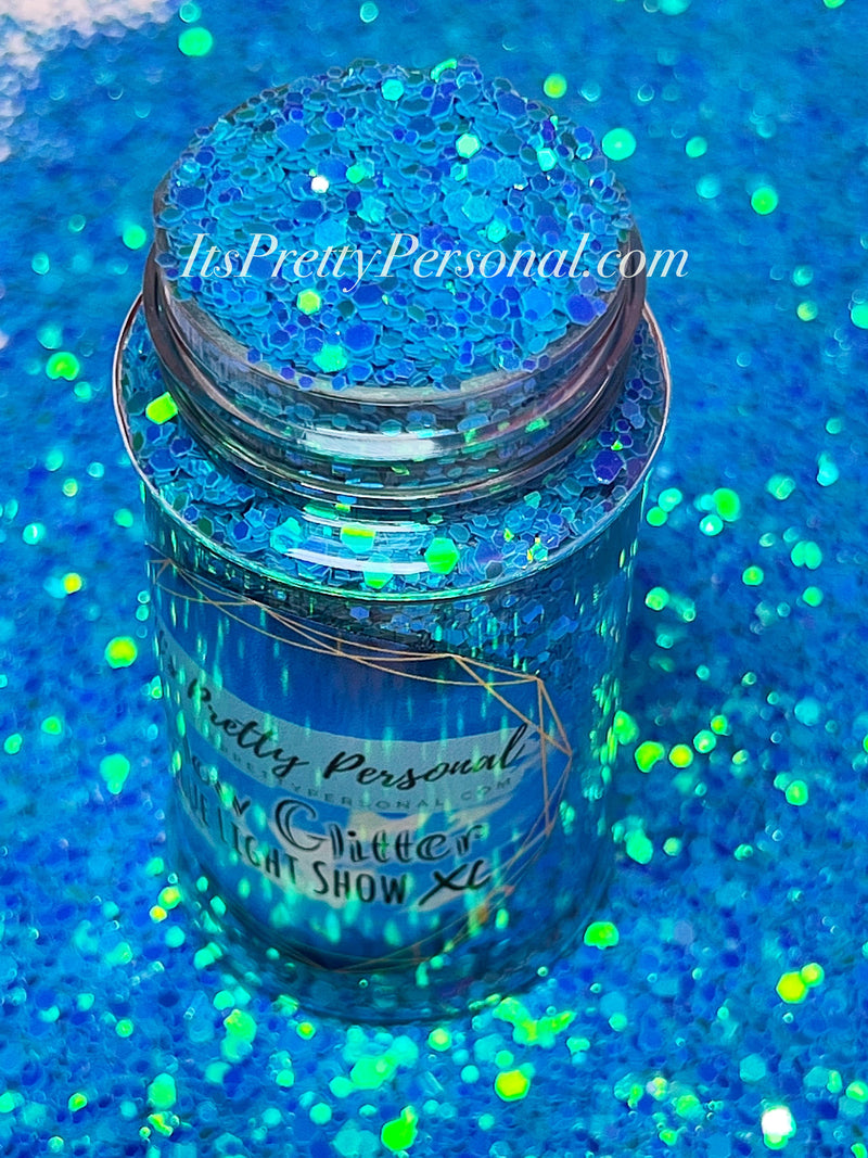 “BLUE Light Show XL”-GLOW Glitter