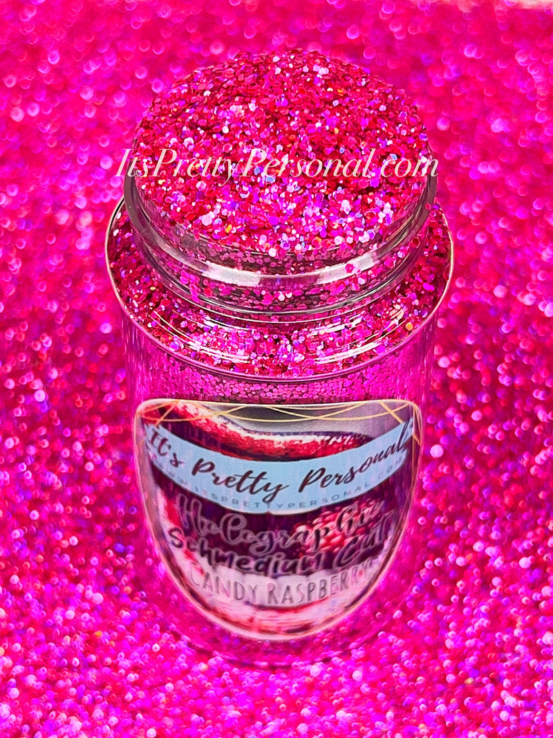 SCHMedium Cut- "Candy Raspberry" - Pink Holographic Glitter