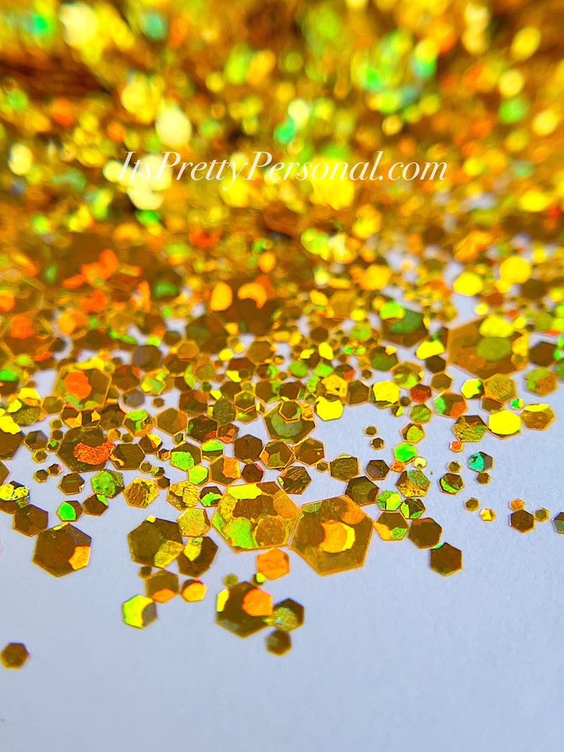 "Go For The Gold XL" -PARTY HOLOGRAPHIC- Gold Holographic Glitter