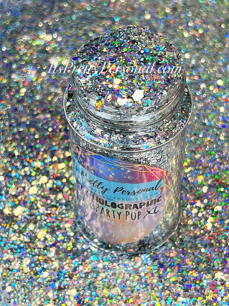 "Silver Party Pop XL" -PARTY HOLOGRAPHIC- Silver Holographic Glitter