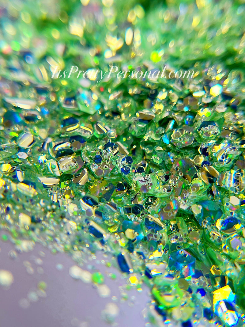 "You Want A Kiss? XL"- Princess Glitter Collection Green