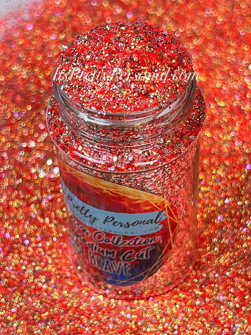 “SCHmedium Cut Be Brave"- Princess Glitter Collection Orange