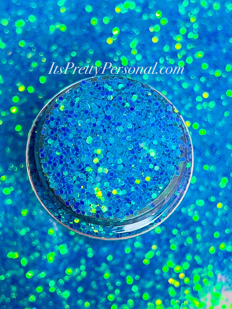 “MINI BLUE Light Show”-GLOW Glitter-Mini Cut (Medium Cut)