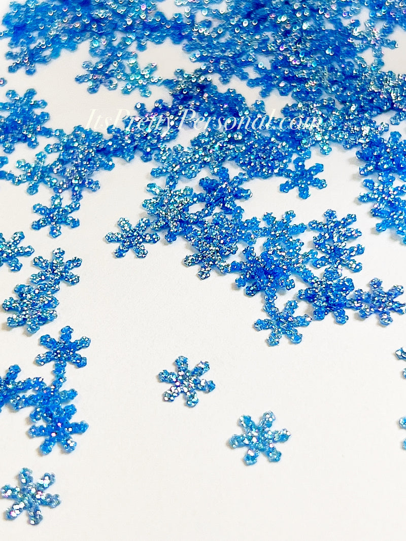 “Blue Snowflakes” - Glittered Glitter Collection 6mm size