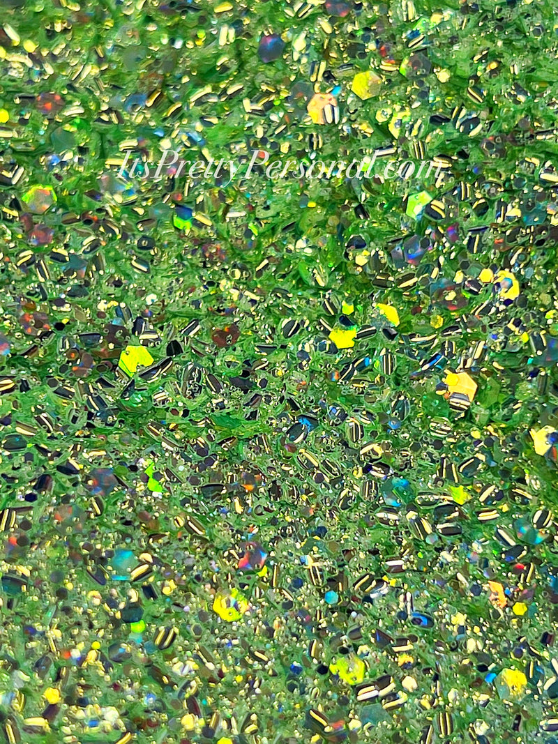 "You Want A Kiss? XL"- Princess Glitter Collection Green