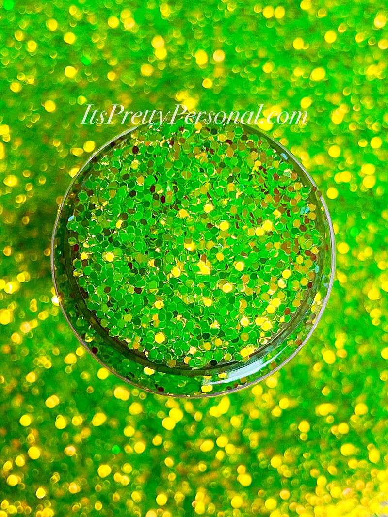“MINI GREEN Light Show”-GLOW Glitter-Mini Cut (Medium Cut)