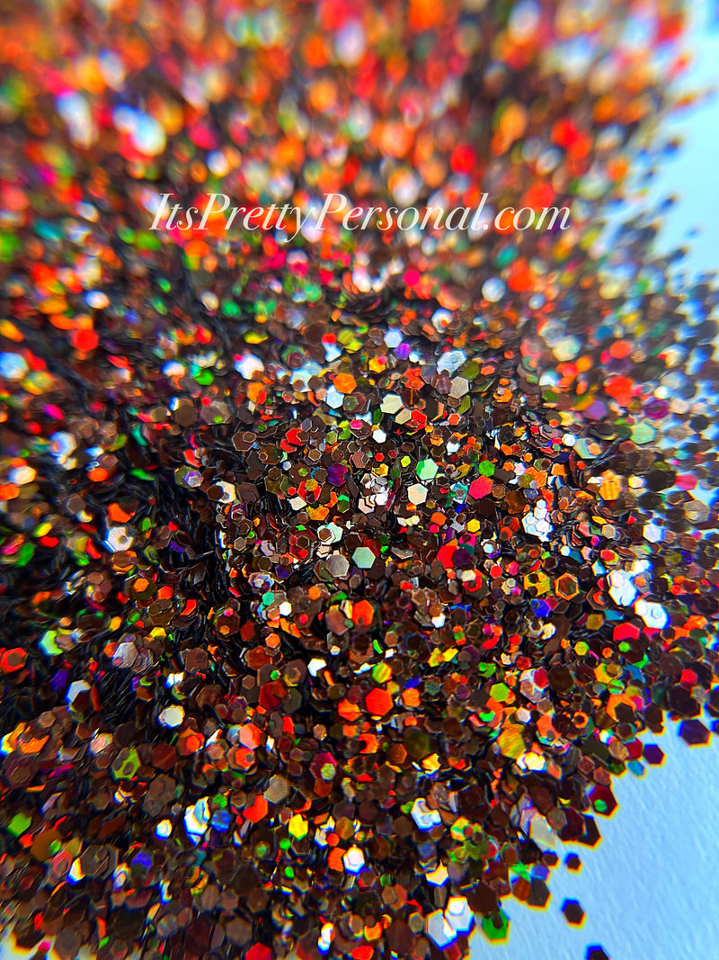 SCHMedium Cut- "Brown and Boujee" -Brown Holographic Glitter