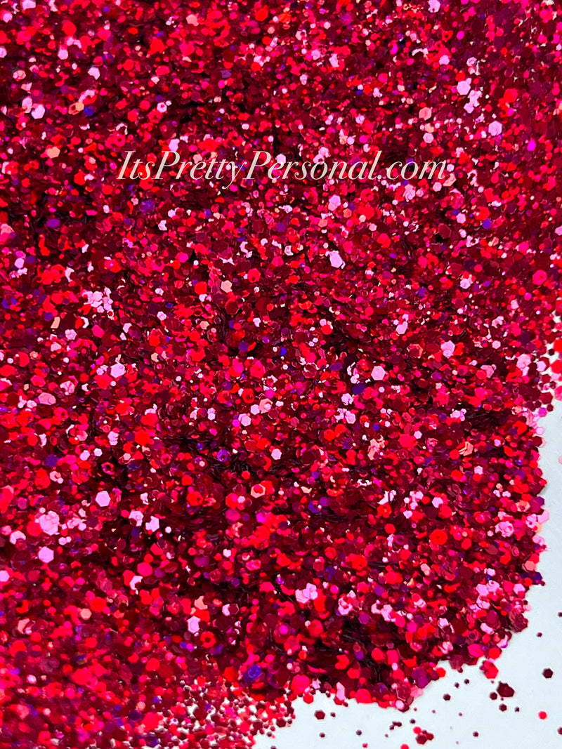 SCHMedium Cut- "Strawberry Wine" -Deep Pink Holographic Glitter