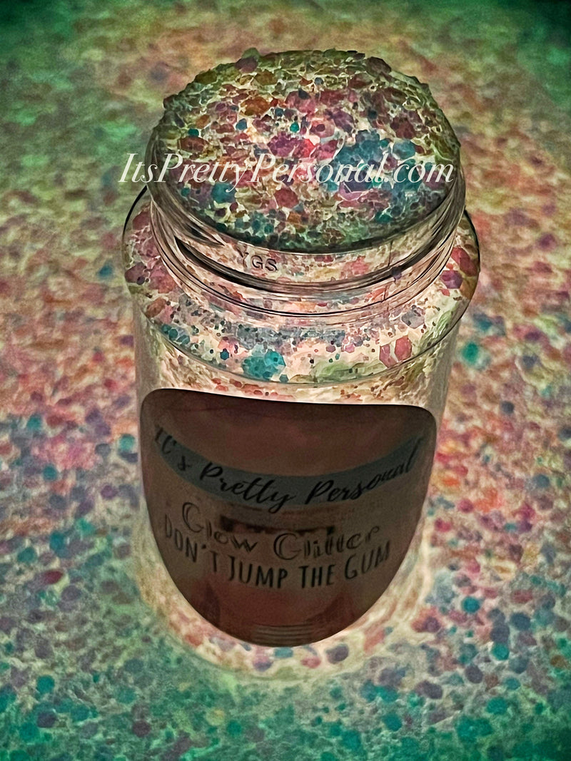 “Don’t Jump The Gum”- Pink Opal GLOW Glitter (new lighter shade)