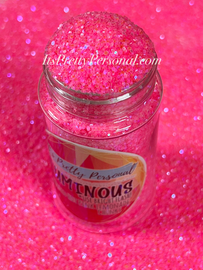 “Twisted Hot Pink Lemonade Chunky” (Medium Cut)-  Luminous Reflective Glitter Collection