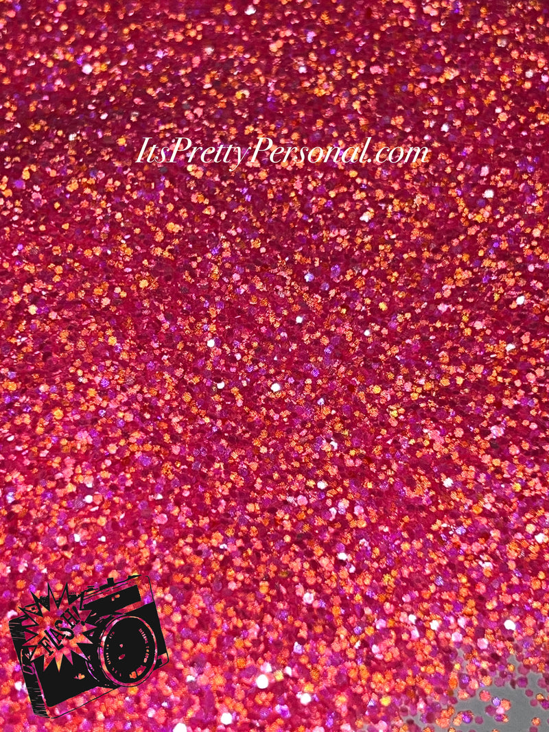 “Twisted Hot Pink Lemonade Chunky” (Medium Cut)-  Luminous Reflective Glitter Collection